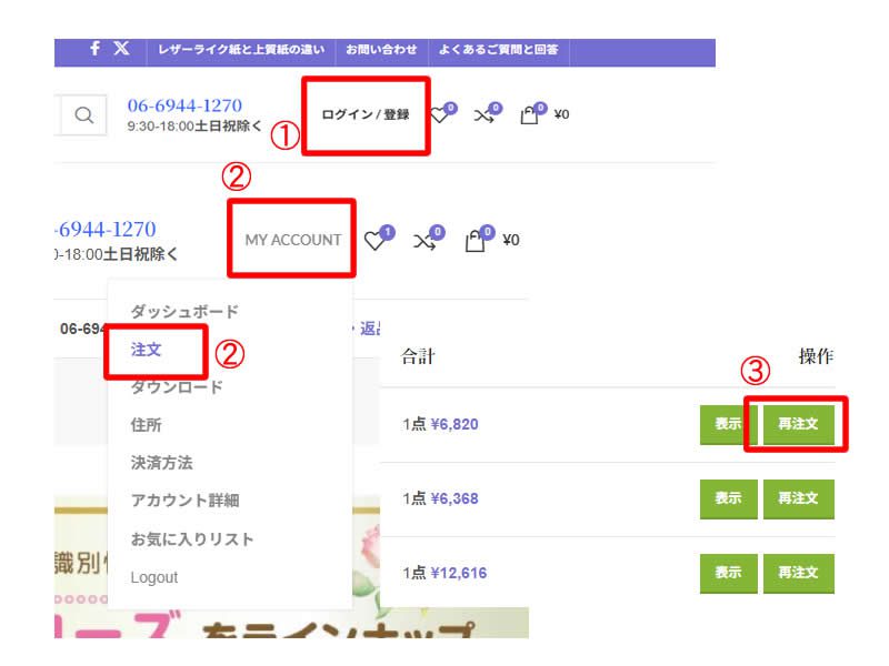 再注文方法